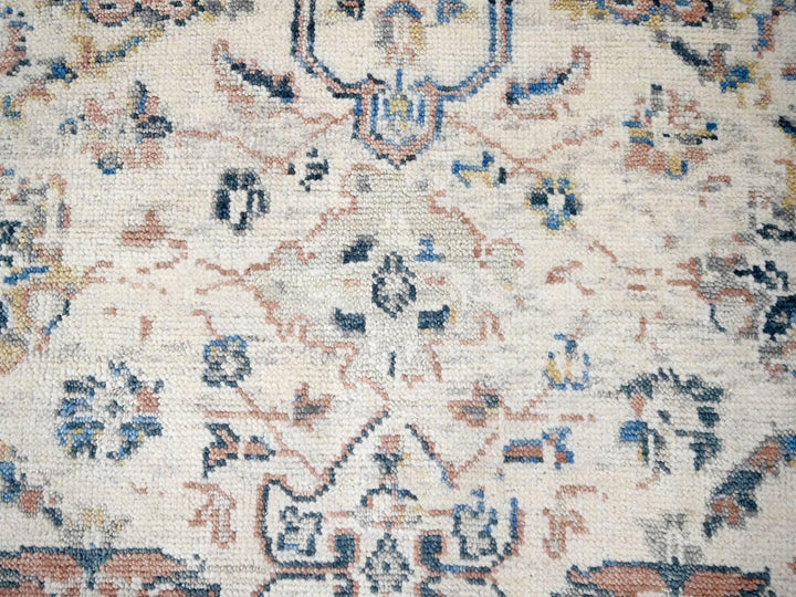 8'10" x 11'10" New Hand Knotted Ivory Wool Rectangle Oriental Rug - MOA10284400