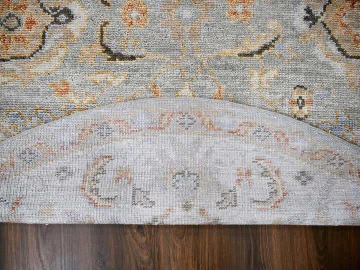 7'10" x 8'0" New Hand Knotted Grey Wool Round Oriental Rug - MOA10284403