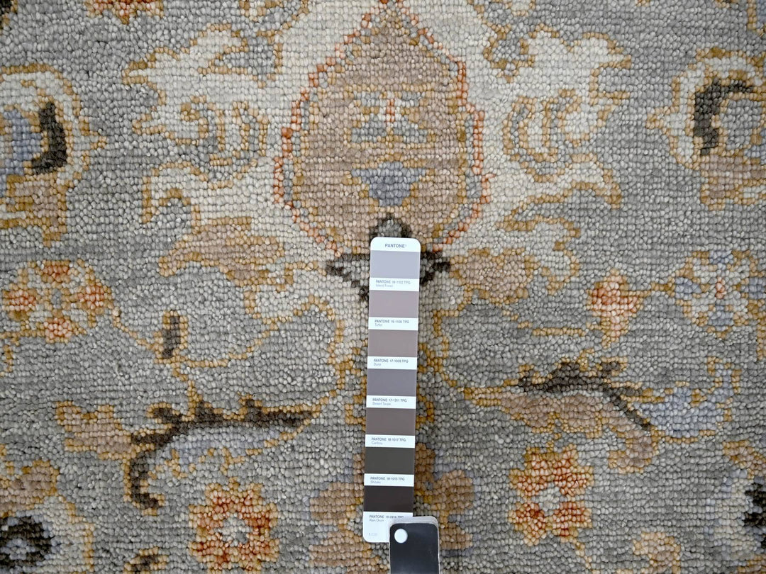 7'10" x 8'0" New Hand Knotted Grey Wool Round Oriental Rug - MOA10284403
