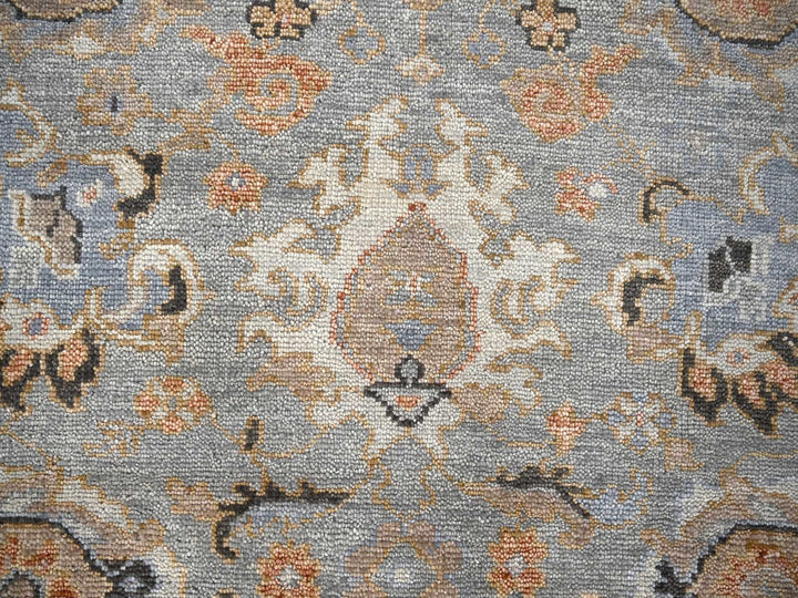 7'10" x 8'0" New Hand Knotted Grey Wool Round Oriental Rug - MOA10284403