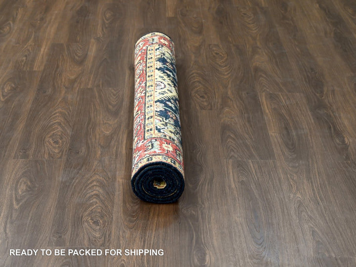 4'2" x 6'0" New Hand Knotted Black Wool Rectangle Oriental Rug - MOA10284404