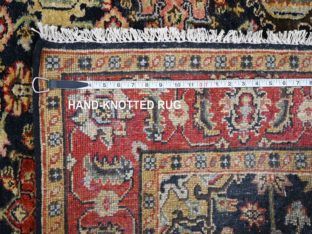 4'2" x 6'0" New Hand Knotted Black Wool Rectangle Oriental Rug - MOA10284404