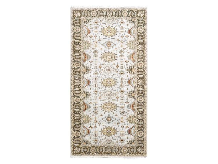 6'1" x 11'10" New Hand Knotted Ivory Wool Runner Oriental Rug - MOA10284409