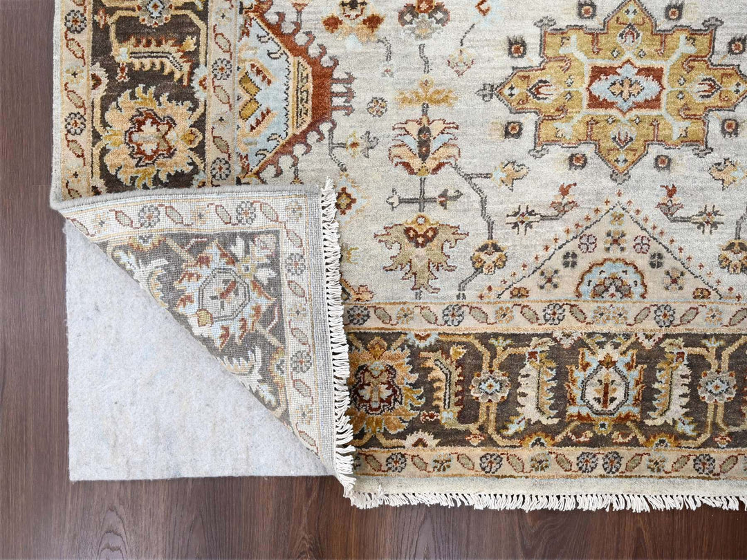 6'1" x 11'10" New Hand Knotted Ivory Wool Runner Oriental Rug - MOA10284409