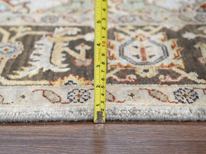 6'1" x 11'10" New Hand Knotted Ivory Wool Runner Oriental Rug - MOA10284409