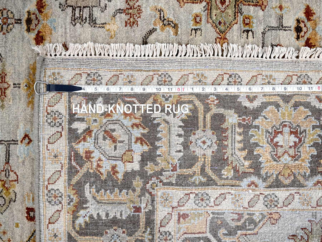 6'1" x 11'10" New Hand Knotted Ivory Wool Runner Oriental Rug - MOA10284409