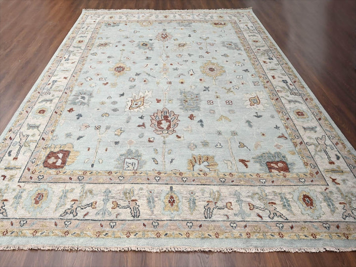 12'0" x 14'10" New Hand Knotted Blue Wool Rectangle Oriental Rug - MOA10284410