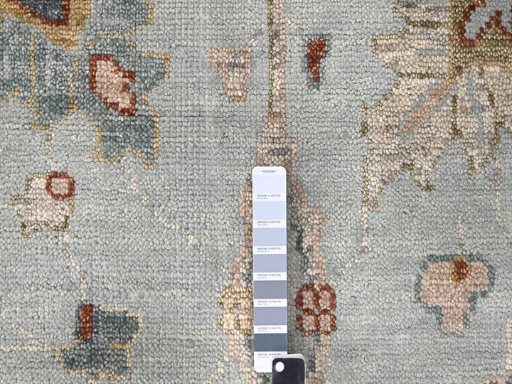 12'0" x 14'10" New Hand Knotted Blue Wool Rectangle Oriental Rug - MOA10284410