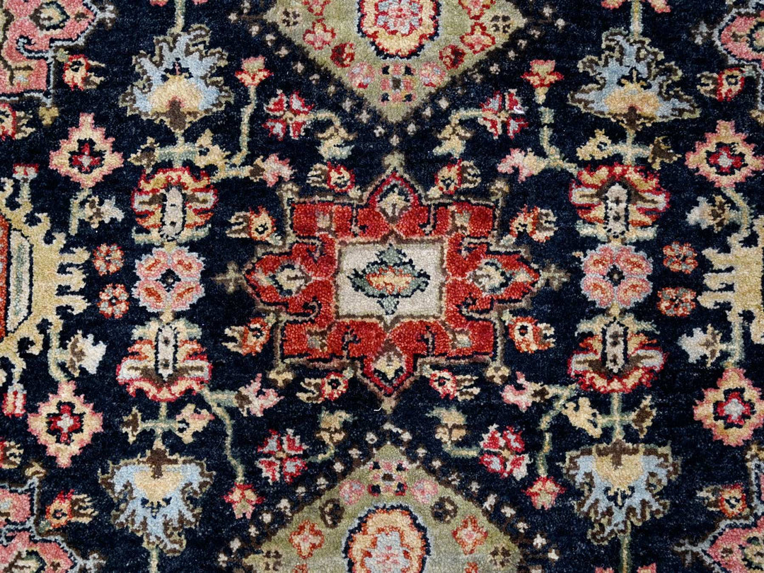 4'2" x 6'0" New Hand Knotted Black Wool Rectangle Oriental Rug - MOA10284414