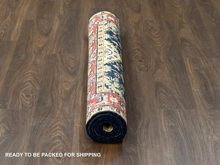 4'2" x 6'0" New Hand Knotted Black Wool Rectangle Oriental Rug - MOA10284414