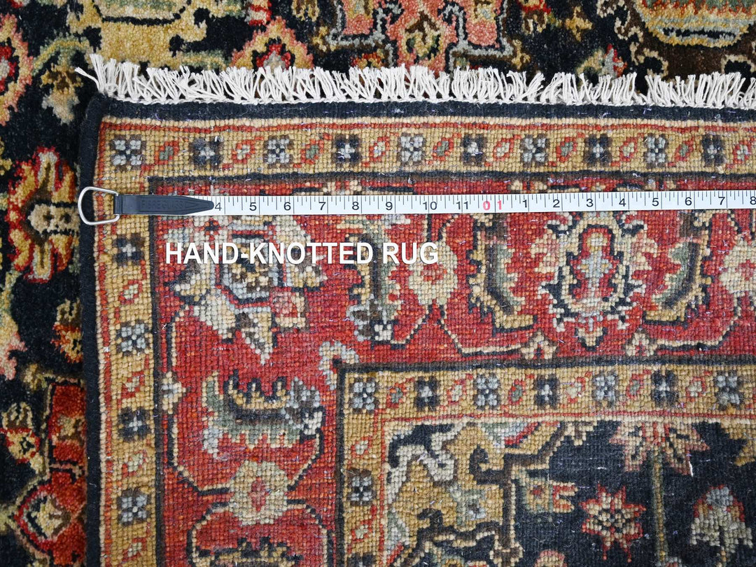 4'2" x 6'0" New Hand Knotted Black Wool Rectangle Oriental Rug - MOA10284414