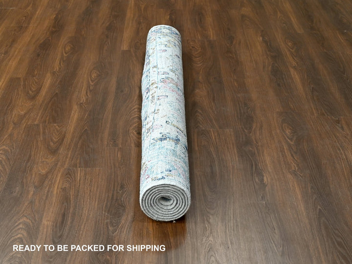 6'2" x 9'0" New Hand Knotted Ivory Wool Rectangle Oriental Rug - MOA10284427