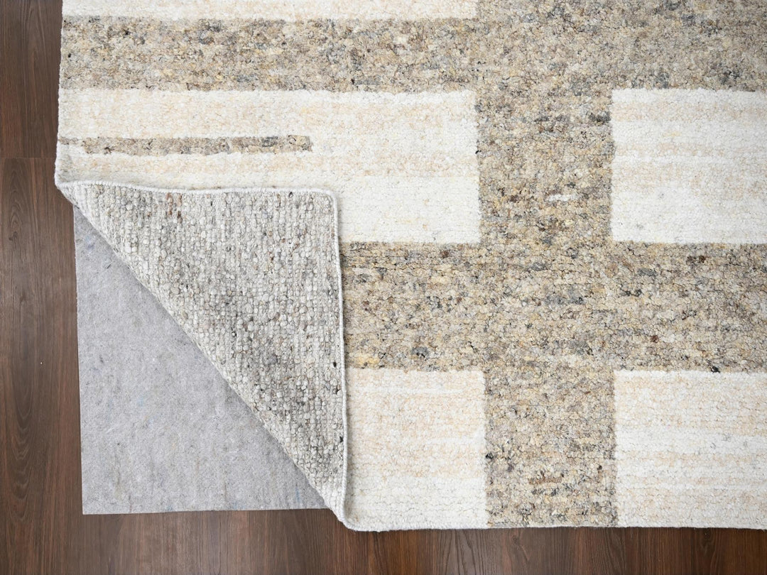 10'2" x 13'9" New Hand Knotted Brown Wool Rectangle Oriental Rug - MOA10284433
