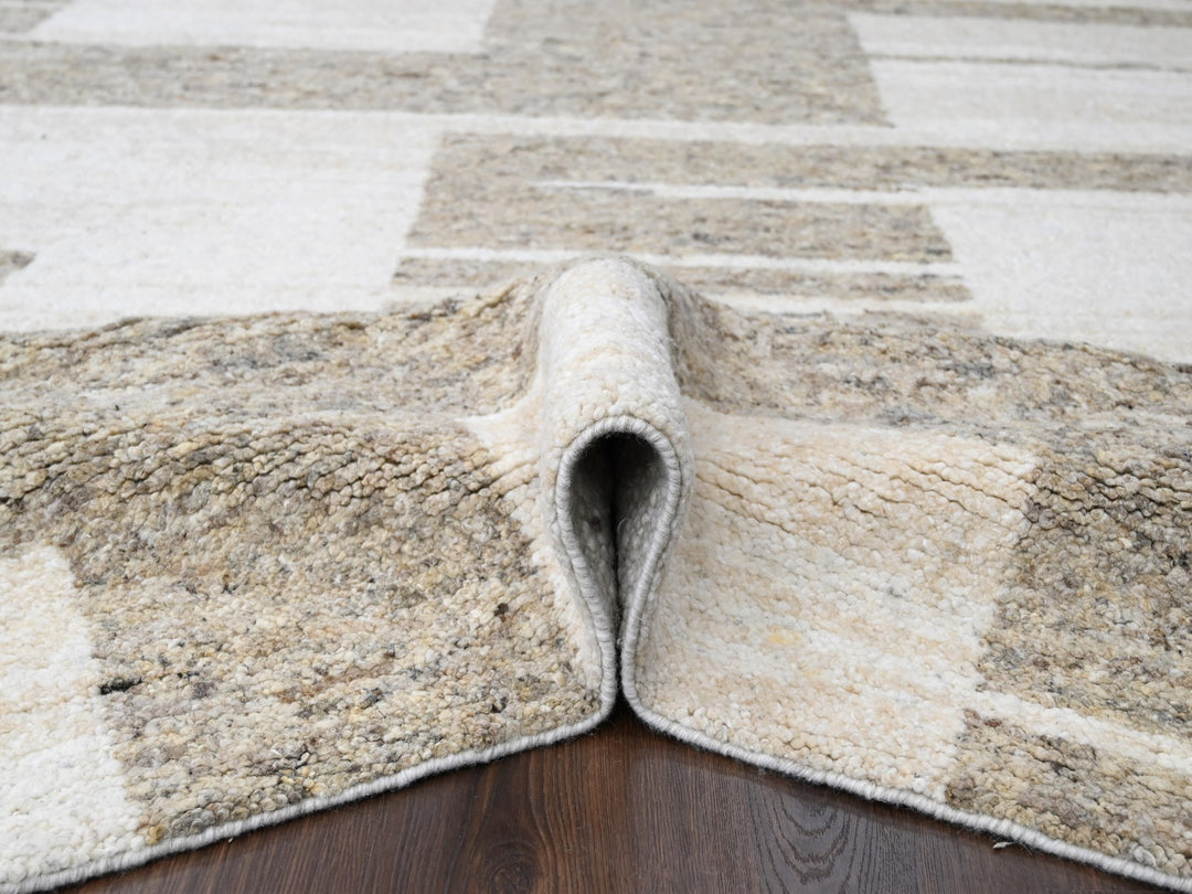 10'2" x 13'9" New Hand Knotted Brown Wool Rectangle Oriental Rug - MOA10284433