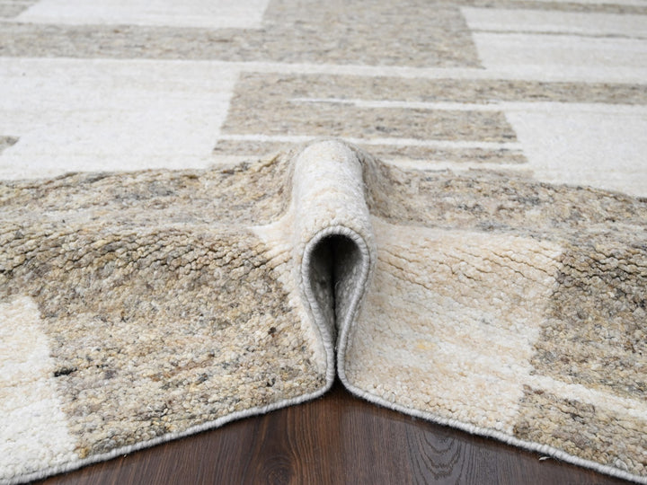 10'2" x 13'9" New Hand Knotted Brown Wool Rectangle Oriental Rug - MOA10284433