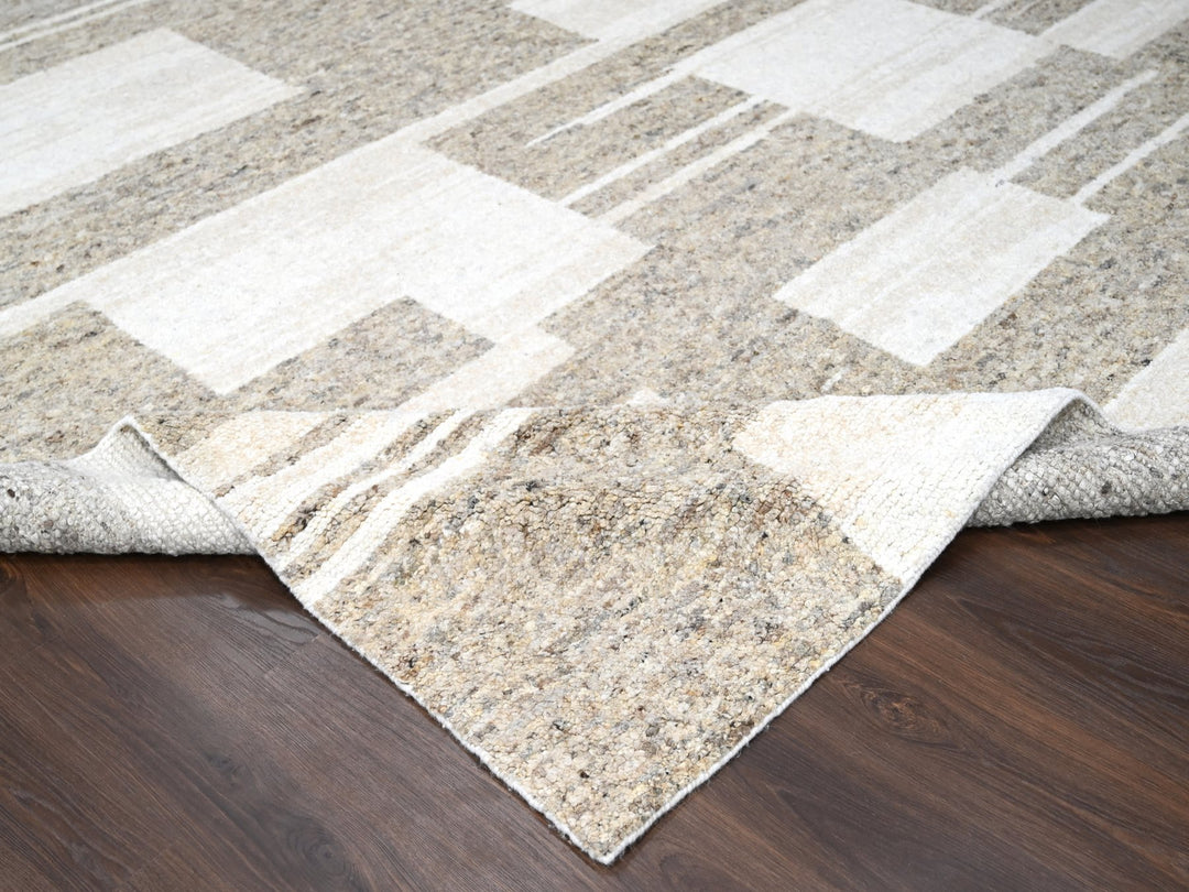10'2" x 13'9" New Hand Knotted Brown Wool Rectangle Oriental Rug - MOA10284433