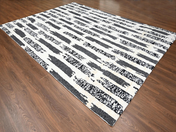 10'2" x 13'7" New Hand Knotted Black Wool Rectangle Oriental Rug - MOA10284443