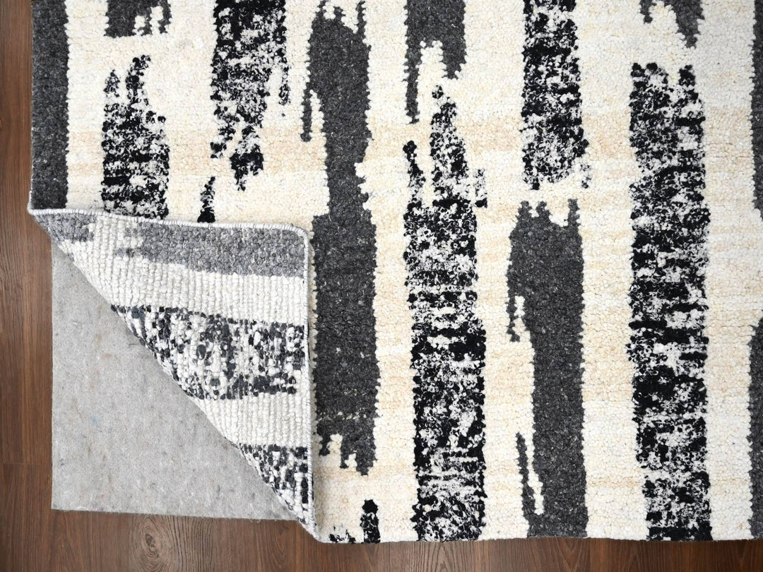 10'2" x 13'7" New Hand Knotted Black Wool Rectangle Oriental Rug - MOA10284443