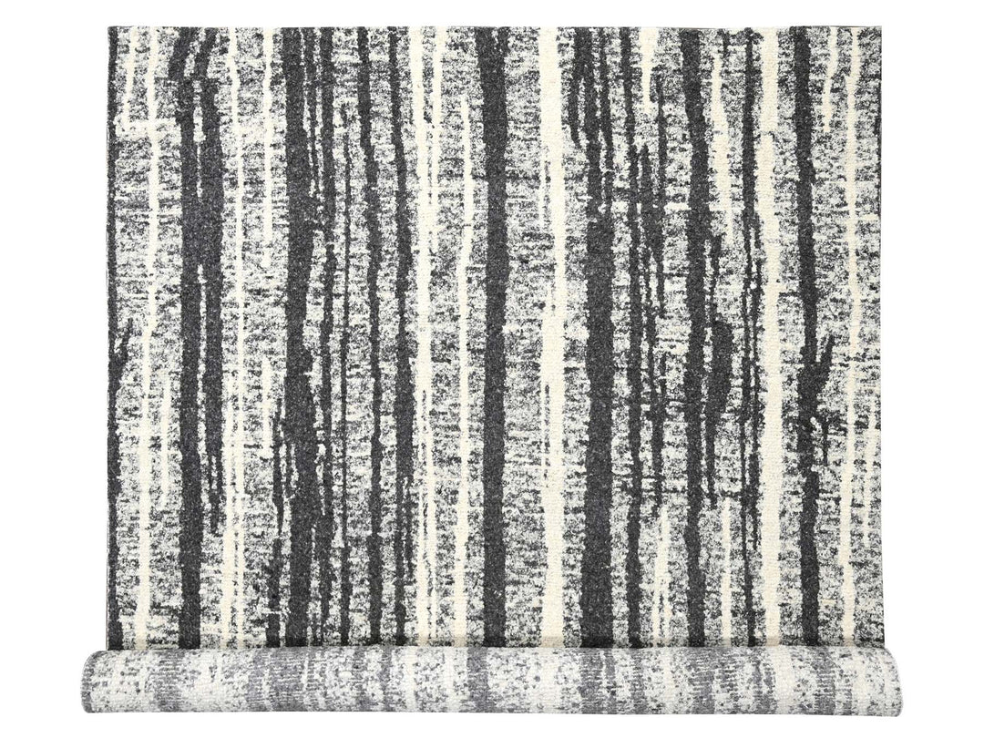 10'0" x 13'8" New Hand Knotted Black Wool Rectangle Oriental Rug - MOA10284445