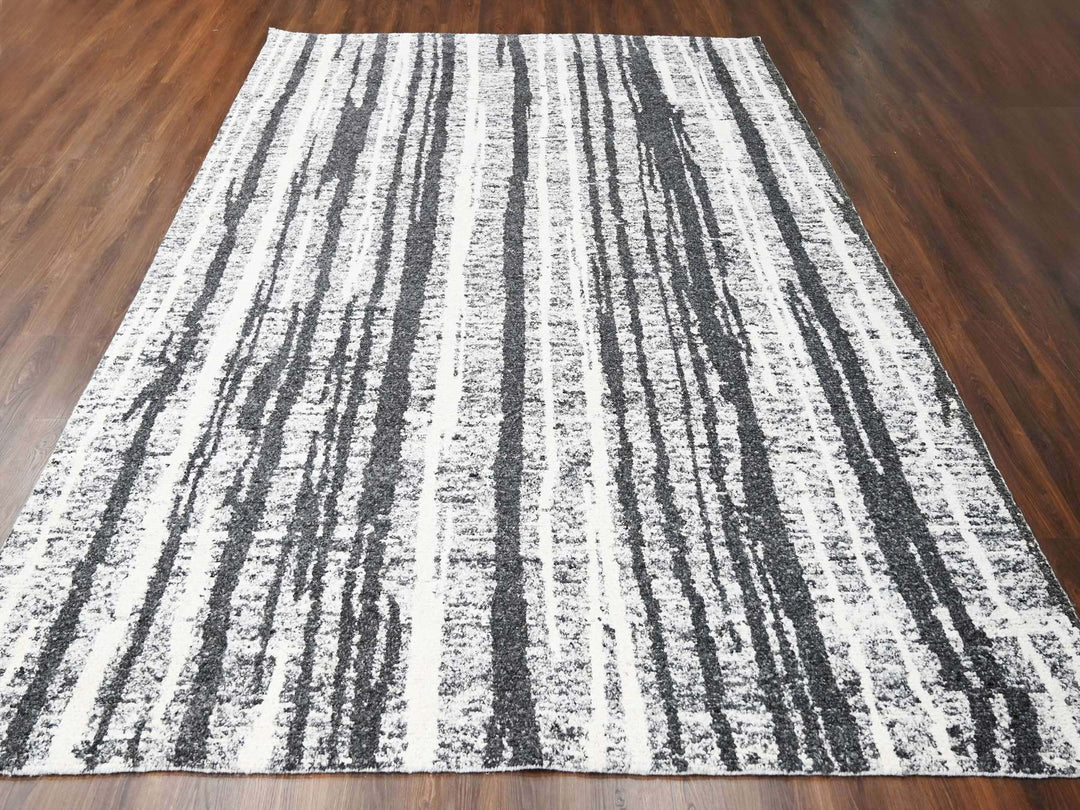 10'0" x 13'8" New Hand Knotted Black Wool Rectangle Oriental Rug - MOA10284445