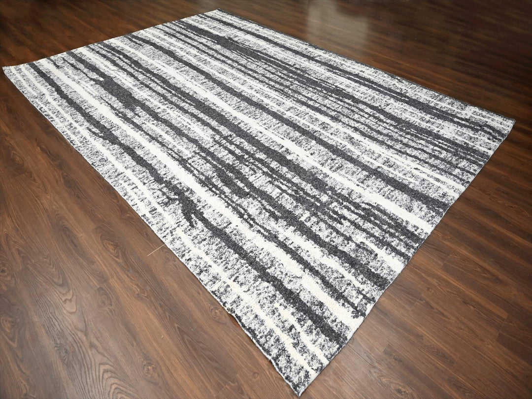 10'0" x 13'8" New Hand Knotted Black Wool Rectangle Oriental Rug - MOA10284445