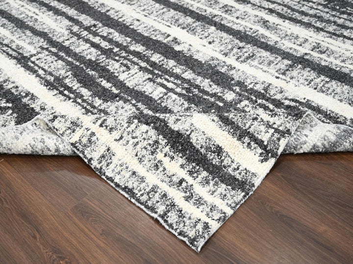 10'0" x 13'8" New Hand Knotted Black Wool Rectangle Oriental Rug - MOA10284445