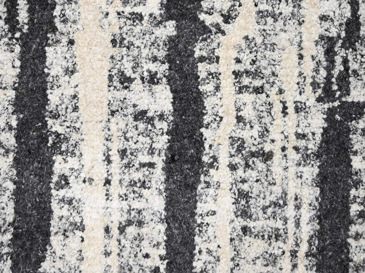 12'0" x 14'9" New Hand Knotted Black Wool Rectangle Oriental Rug - MOA10284446