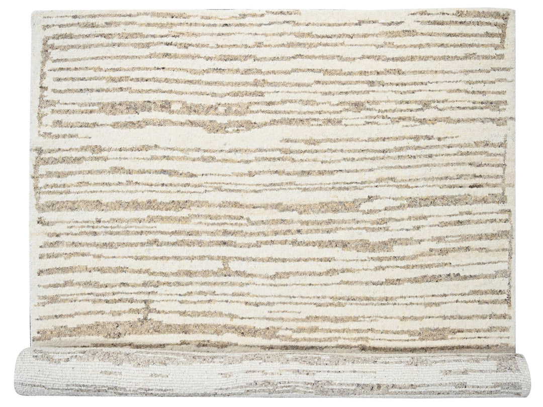 12'0" x 14'10" New Hand Knotted Brown Wool Rectangle Oriental Rug - MOA10284450