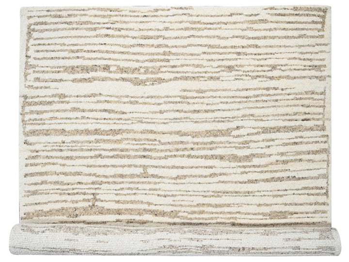 12'0" x 14'10" New Hand Knotted Brown Wool Rectangle Oriental Rug - MOA10284450