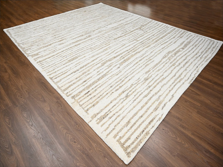 12'0" x 14'10" New Hand Knotted Brown Wool Rectangle Oriental Rug - MOA10284450