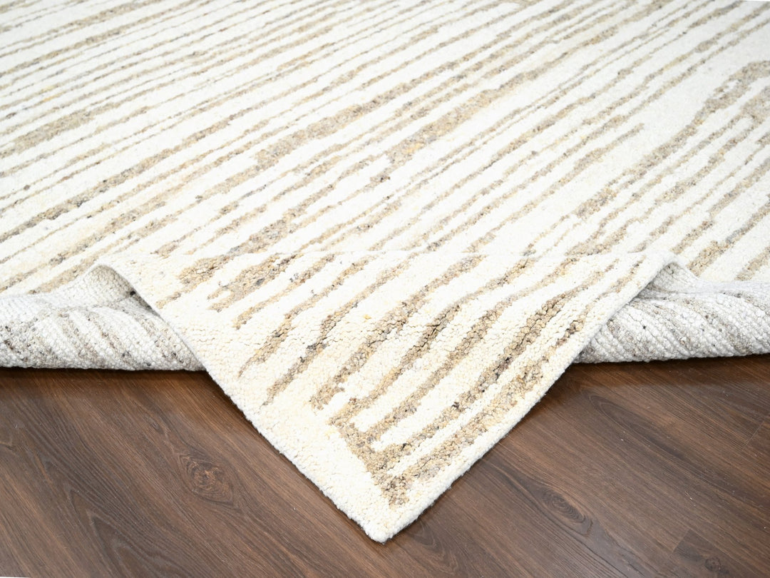 12'0" x 14'10" New Hand Knotted Brown Wool Rectangle Oriental Rug - MOA10284450