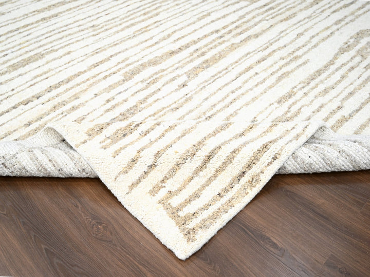 12'0" x 14'10" New Hand Knotted Brown Wool Rectangle Oriental Rug - MOA10284450