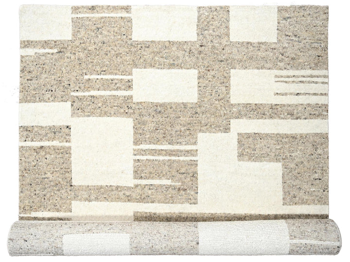 12'1" x 17'10" New Hand Knotted Brown Wool Rectangle Oriental Rug - MOA10284453