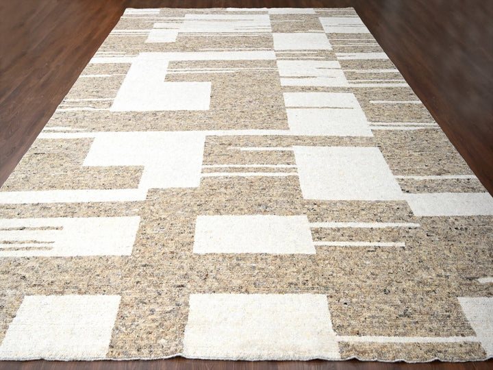 12'1" x 17'10" New Hand Knotted Brown Wool Rectangle Oriental Rug - MOA10284453