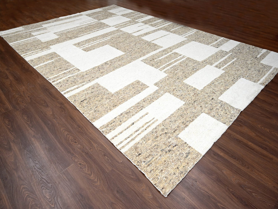 12'1" x 17'10" New Hand Knotted Brown Wool Rectangle Oriental Rug - MOA10284453