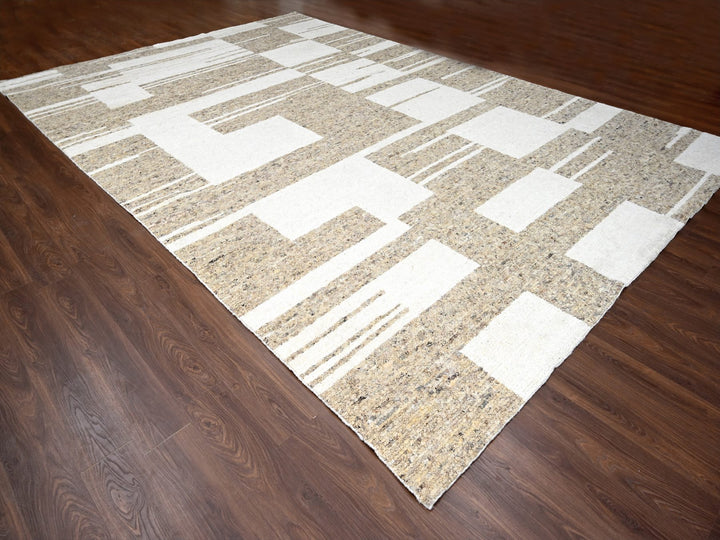 12'1" x 17'10" New Hand Knotted Brown Wool Rectangle Oriental Rug - MOA10284453