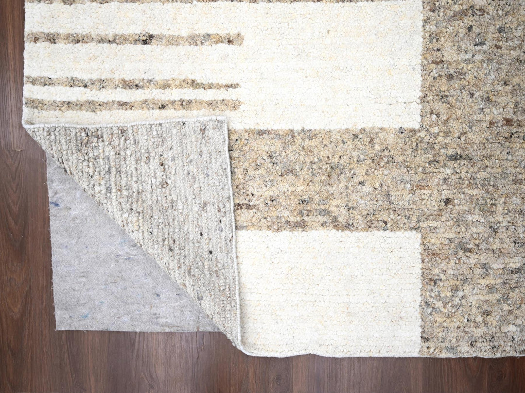12'1" x 17'10" New Hand Knotted Brown Wool Rectangle Oriental Rug - MOA10284453