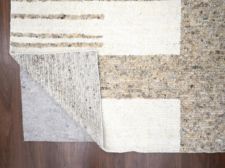 12'1" x 17'10" New Hand Knotted Brown Wool Rectangle Oriental Rug - MOA10284453