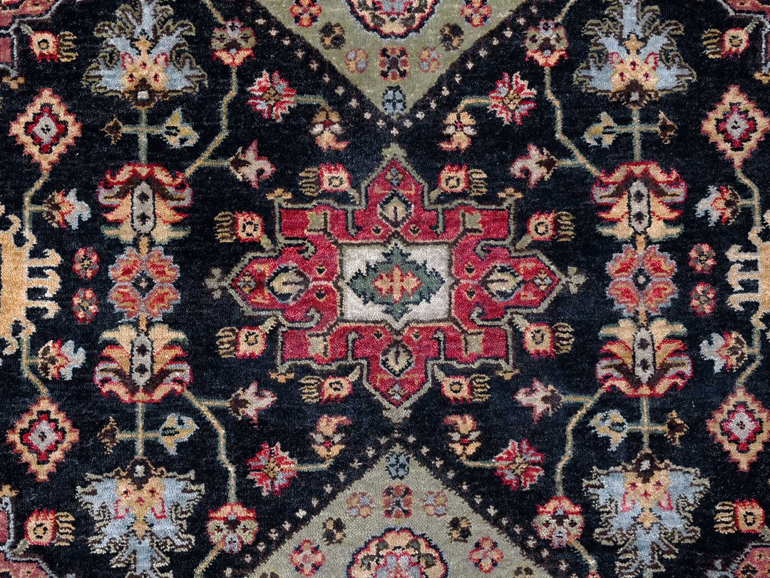 9'0" x 11'11" New Hand Knotted Black Wool Rectangle Oriental Rug - MOA10284457