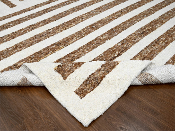 12'1" x 17'9" New Hand Knotted Brown Wool Rectangle Oriental Rug - MOA10284462
