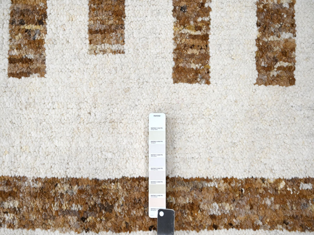12'1" x 17'9" New Hand Knotted Brown Wool Rectangle Oriental Rug - MOA10284462