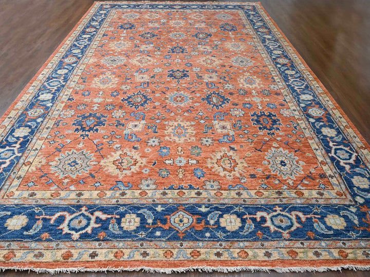 12'0" x 17'10" New Hand Knotted Orange Wool Rectangle Oriental Rug - MOA10284467