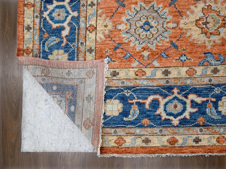 12'0" x 17'10" New Hand Knotted Orange Wool Rectangle Oriental Rug - MOA10284467