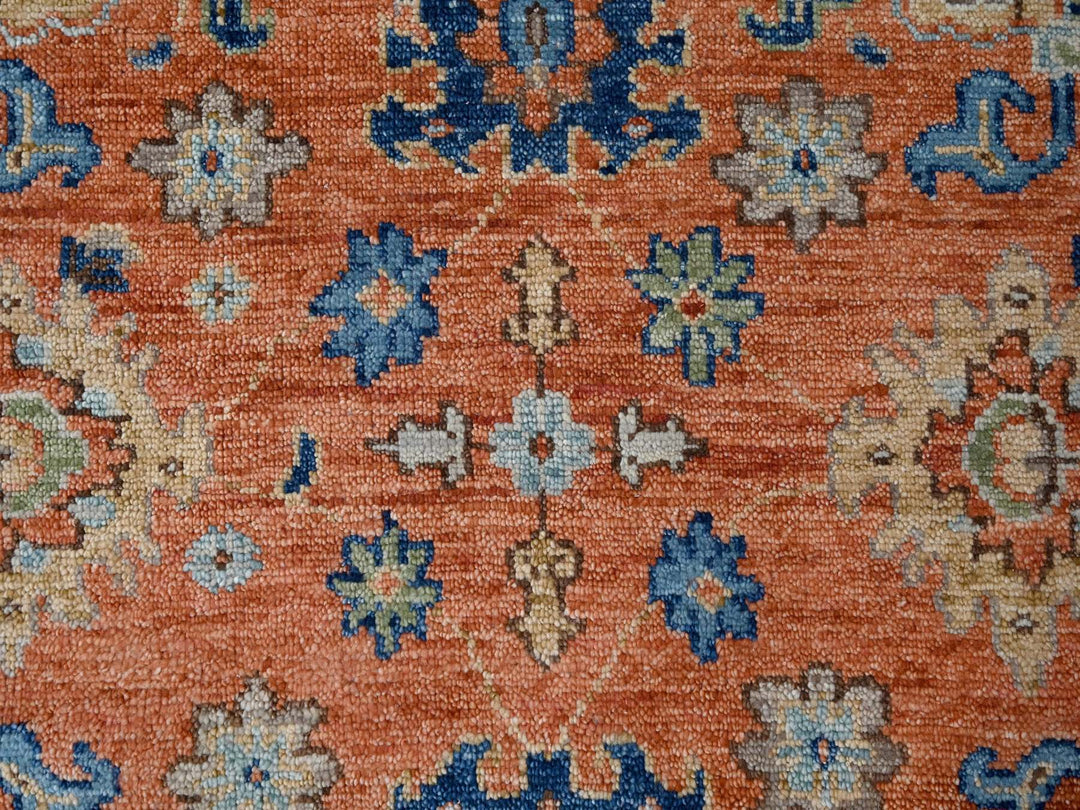 12'0" x 17'10" New Hand Knotted Orange Wool Rectangle Oriental Rug - MOA10284467
