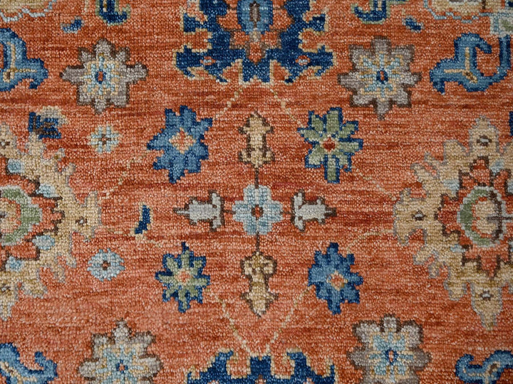 12'0" x 17'10" New Hand Knotted Orange Wool Rectangle Oriental Rug - MOA10284467