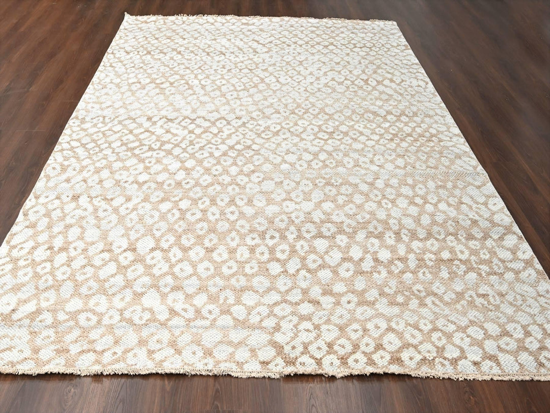 9'0" x 11'11" New Hand Knotted Brown Wool Rectangle Oriental Rug - MOA10284485