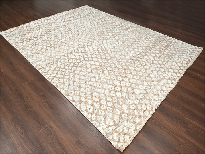 9'0" x 11'11" New Hand Knotted Brown Wool Rectangle Oriental Rug - MOA10284485