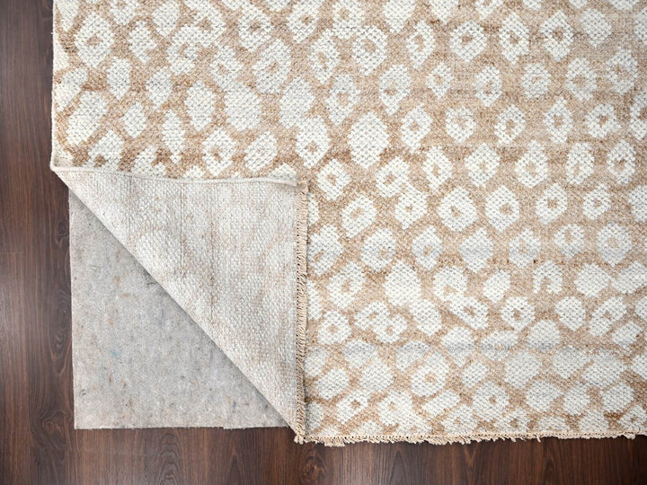 9'0" x 11'11" New Hand Knotted Brown Wool Rectangle Oriental Rug - MOA10284485