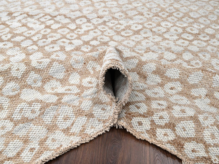9'0" x 11'11" New Hand Knotted Brown Wool Rectangle Oriental Rug - MOA10284485