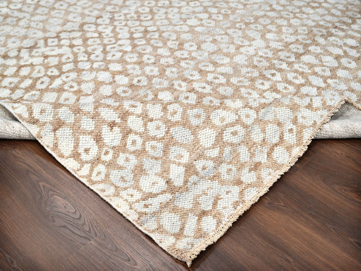 9'0" x 11'11" New Hand Knotted Brown Wool Rectangle Oriental Rug - MOA10284485